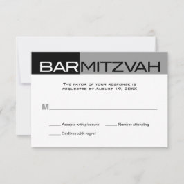 Black and Grey Block Bar Mitzvah Reply RSVP
