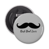 Black and Grey Silver Mustache Button Flesopener (Voorkant)