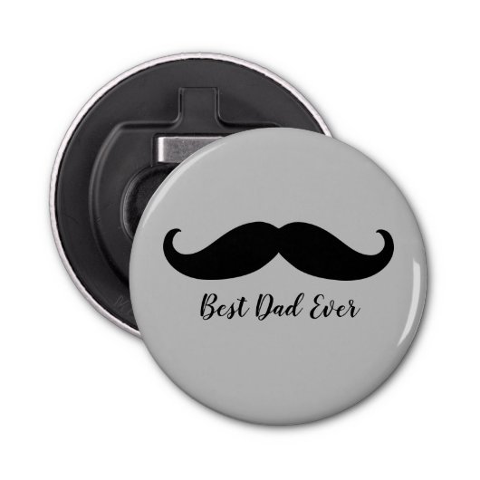 Black and Grey Silver Mustache Button Flesopener (Voorkant)