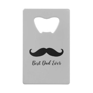 Black and Grey Silver Mustache Kredietkaart Flessenopener