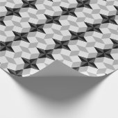 Black and Grey Starbust and Rhombus Pattern Cadeaupapier (Hoek)