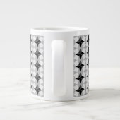 Black and Grey Starbust and Rhombus Pattern Extra Grote Beker (Achterkant)