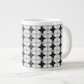 Black and Grey Starbust and Rhombus Pattern Extra Grote Beker (Voorkant rechts)