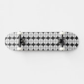 Black and Grey Starbust and Rhombus Pattern Skateboard (Horizontaal)
