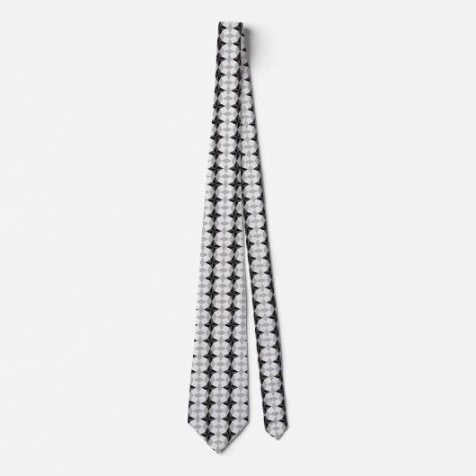 Black and Grey Starbust and Rhombus Pattern Stropdas (Voorkant)