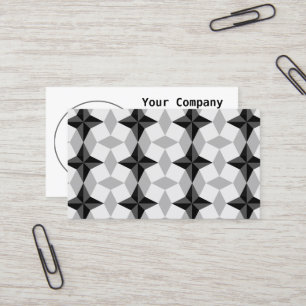 Black and Grey Starbust and Rhombus Pattern Visitekaartje