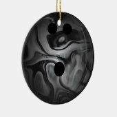 Black and Grey Swirl Bowling Ball Keramisch Ornament (Rechts)