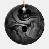 Black and Grey Swirl Bowling Ball Keramisch Ornament (Achterkant)
