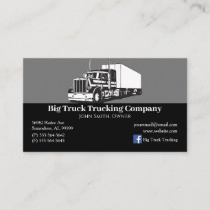 Black and Grey Trucking Company Visitekaartje