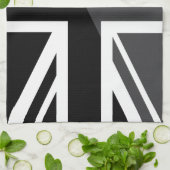 Black and Grey Union Jack British (UK) Flag Theedoek (Gevouwen)