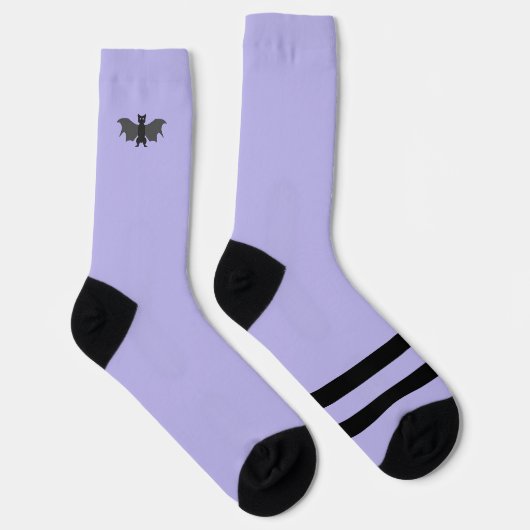 Black and Lavender Bat Crew Socks Sokken (Rechts)
