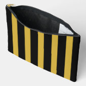 Black and Metallic Gold Vertical Striped Etui (Open)