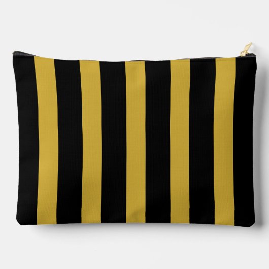 Black and Metallic Gold Vertical Striped Etui (Achterkant)