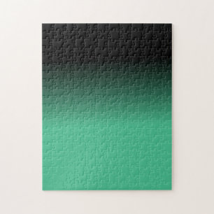 Black and Ocean Green Ombre Pattern Legpuzzel