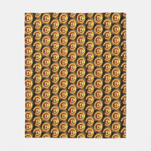 black and orange Bitcoin enthusiast Fleece Deken (Voorkant)