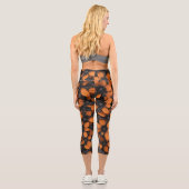 Black and Orange Floral Leggings (Verso)