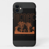 Black and Orange Futuristic Peace iPhone 11 Coques (Dos)