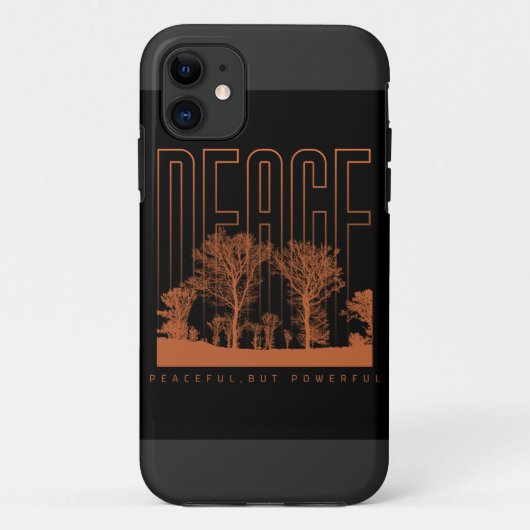 Black and Orange Futuristic Peace iPhone 11 Coques (Dos)