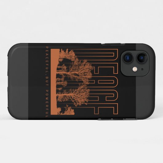 Black and Orange Futuristic Peace iPhone 11 Coques (Dos (Horizontal))