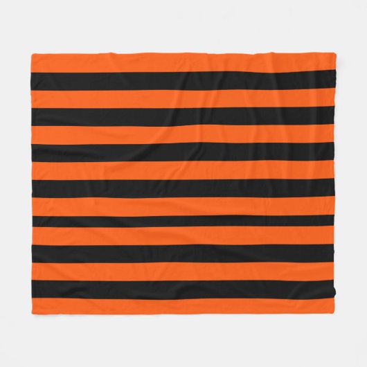 Black and Orange Halloween Stripes Fleece Deken (Voorkant (Horizontaal))