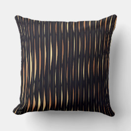 Black and Orange Stripe Abstract Throw Pillow Kussen