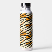 Black and Orange Tiger Pattern Monogram Waterfles (Rechts)