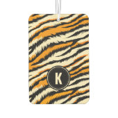 Black and Orange Tiger Stripes Monogram Luchtverfrisser (Achterkant)