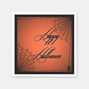 Black and Oranje Webs Halloween Napkins Servetten