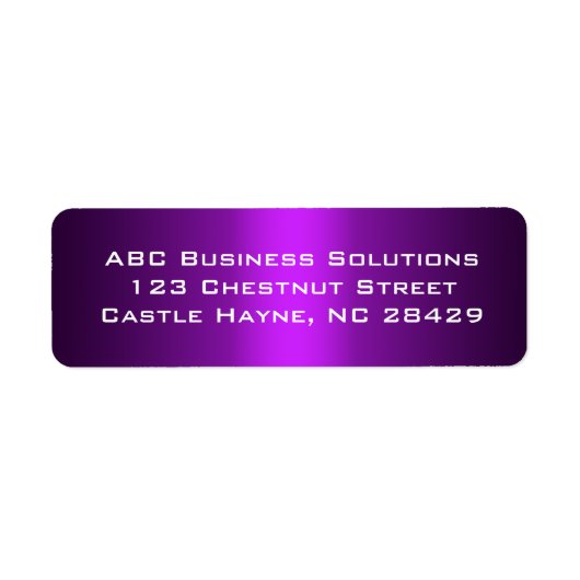 Black and Paars Business Return Address Sticker (Voorkant)