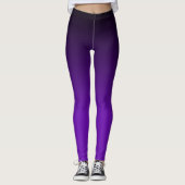 Black and Paars Ombre Pattern Leggings (Voorkant)