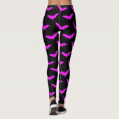 Black and Pink Bats Halloween Leggings (Achterkant)