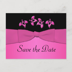 Black and Pink Enregistrer la carte postale Date