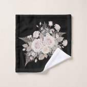 Black and pink flowers modern decorative bathroom  (Gant de toilette)
