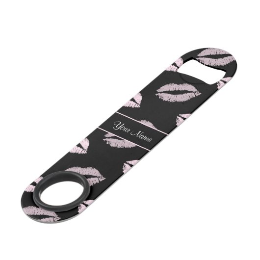 Black and Pink Kisses Speed Flessenopener (Achterkant Gekanteld)