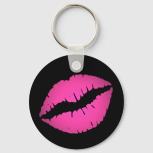 Black and  Pink Ombre Lipstick Pout Kiss Sleutelhanger
