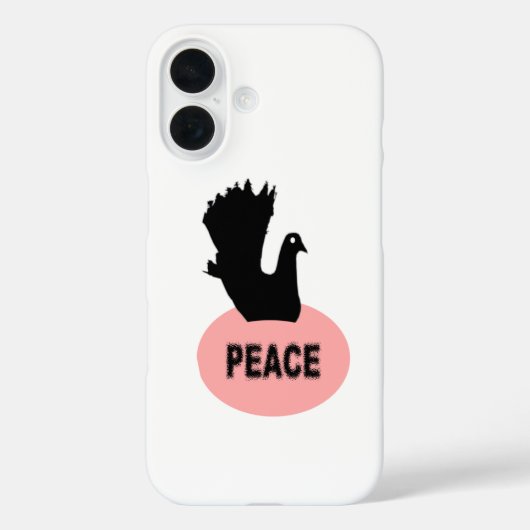 Black and Pink Peace Dove iPhone 5 Coque (Verso)