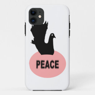 Black and Pink Peace Dove iPhone 5 Coque