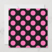 Black and Pink Polka Dot Wedding Kaart (Achterkant)