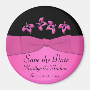 Black and Pink Wedding Favor Magnet Magneet
