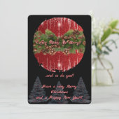 Black and Red "Coffee Makes Me Merry" Christmas Kaart (Staand voorkant)