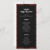Black and Red Floral Gothic Dark Wedding Programme (Devant)
