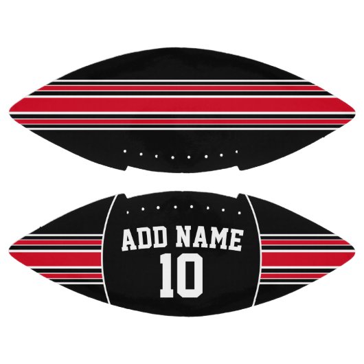 Black and Red Jersey Stripes with Custom Name American Football (Panelen)