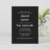 Black and Red Modern Bar Mitzvah Invitation Kaart (Staand voorkant)