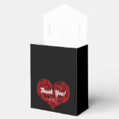 Black and Red Roses Heart Weddenschap Bedankt Bedankdoosjes (Geopend)