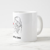 Black and Red Simple Illustration Café Time Mug (Devant droit)