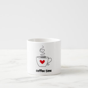 Black and Red Simple Illustration Café Time Mug