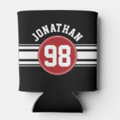 Black and Red Sports Jersey Custom Name Number Blikjeskoeler (Achterkant)