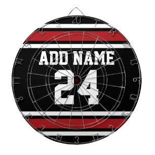 Black and Red Sports Jersey Custom Name Number Dartbord