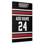 Black and Red Sports Jersey Custom Name Number Klembord (Rechts)