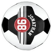 Black and Red Sports Jersey Custom Name Number Voetbal (Gedraaid)